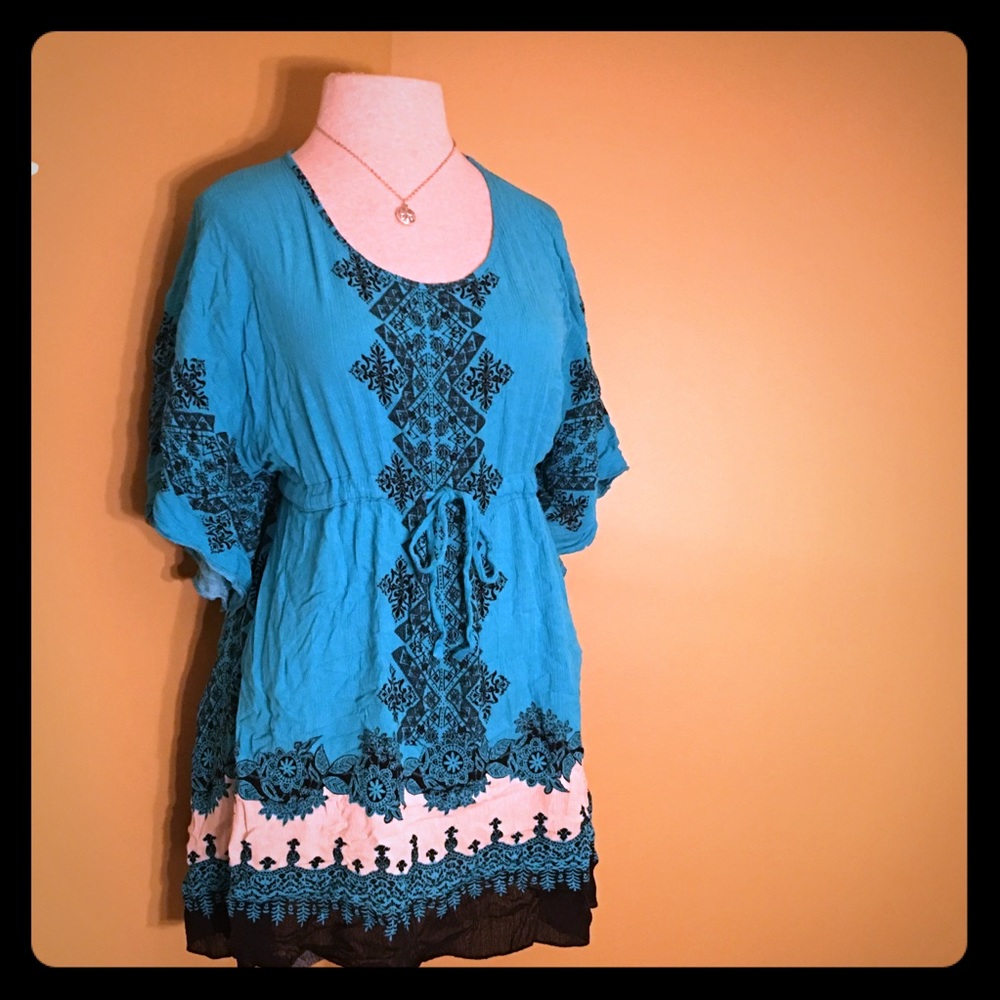 NEW YORK & COMPANY DRAWSTRING KIMONO DRESS-MINI